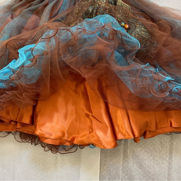 Strapless Short Ball gown Faux Peacock Lace Embroidery Prom Wedding Dress Size S - Picture 9 of 16